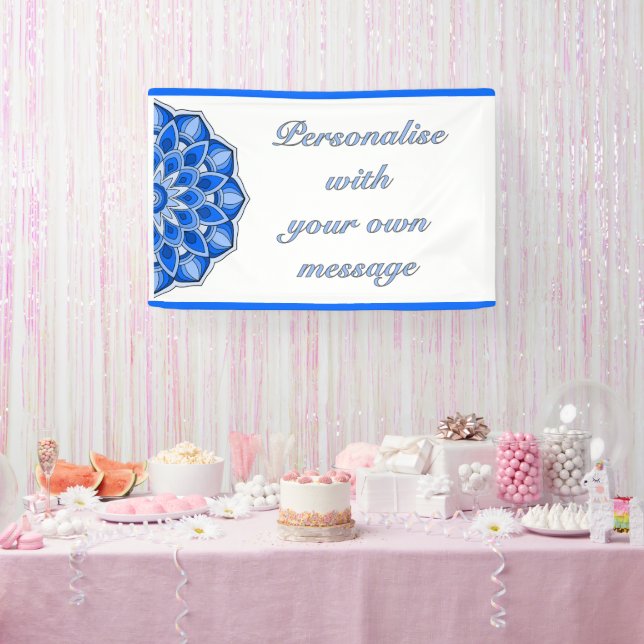 Lona Mándala en azul (Fiesta)