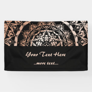 Lona Mandala floral negro Rosa