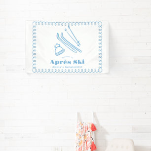 Lona Mano Azul Dibujada Despedida de Soltera de Inviern