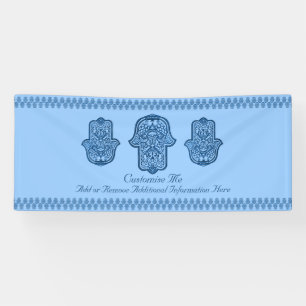 Lona Mano de la alheña de Hamsa (azul)