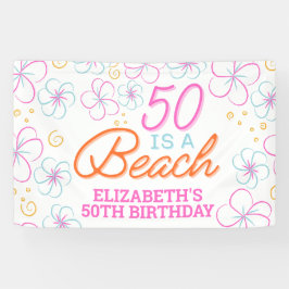 Lona Mano de moda dibujada 50 años de playa