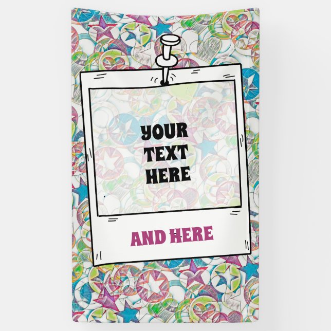 Lona Mano Dibujada Por EDDArt - Estrellas Y Corazones 1 (Vertical)