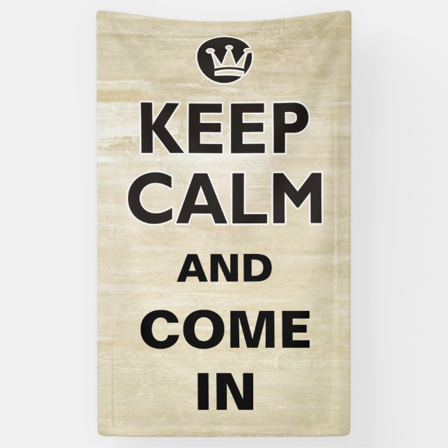 Lona MANTENER LA CALMA EN negro + tu fondo y texto (Vertical)