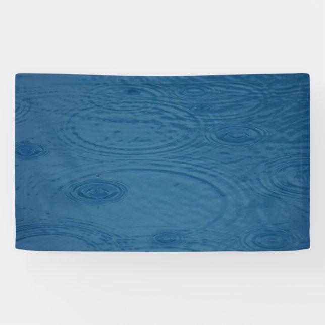 Lona Manzanas de lluvia (Olas de agua azul) (Horizontal)