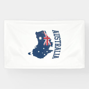 Lona Mapa de bandera de Australia Gráfico angustiado vi