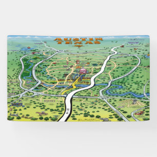 Lona Mapa de Personalizados de Austin Texas
