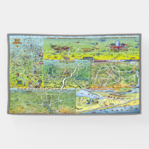 Lona Mapas del dibujo animado de Tejas