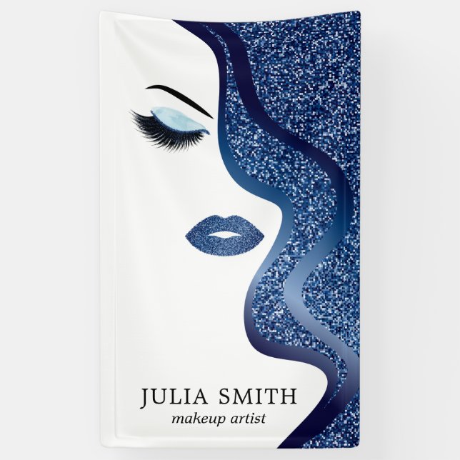 Lona Maquillaje con la bandera del efecto del purpurina (Vertical)