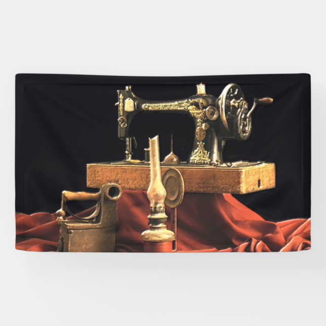 Lona Máquina de coser de época (Horizontal)