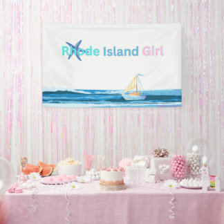 Lona Mar de la Isla de Rhode Azul Rosa