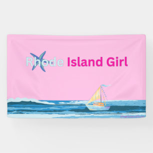 Lona Mar de la Isla de Rhode Azul Rosa