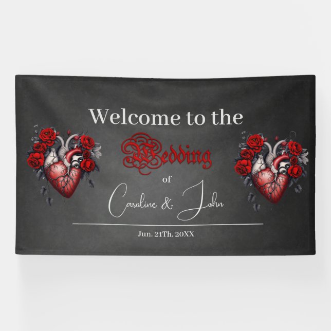 Lona Maravilloso corazón gótico victoriano (Horizontal)