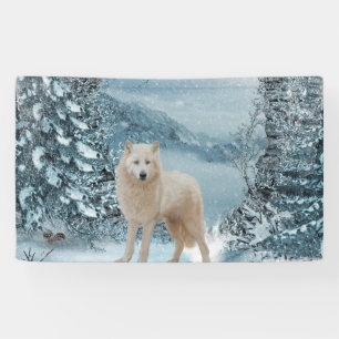 Lona Maravilloso lobo blanco