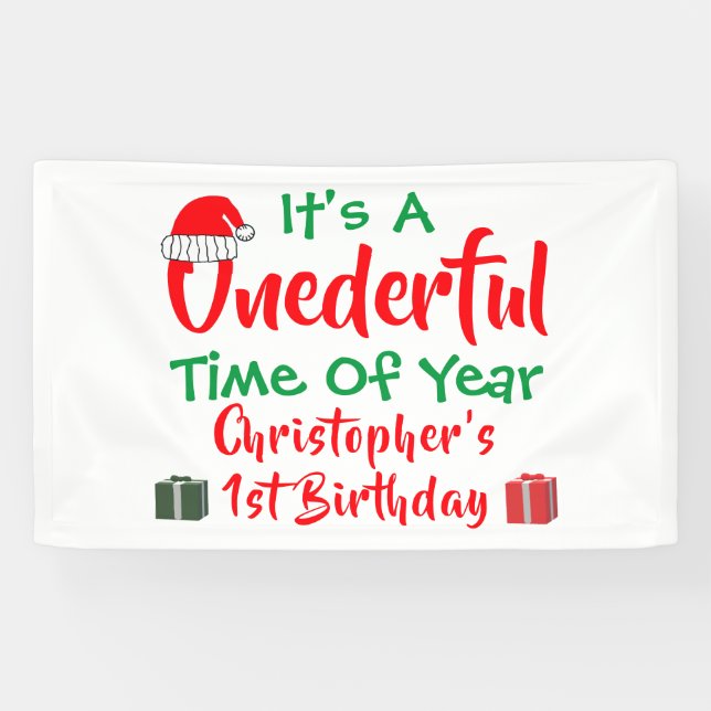 Lona Maravilloso primer cumpleaños de año (Horizontal)