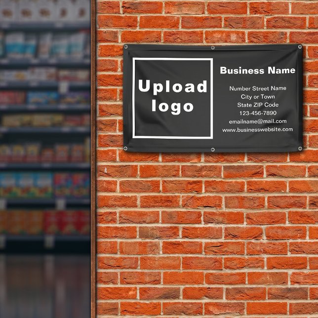 Lona Marca comercial en Banner negro (Black banner with your business brand)