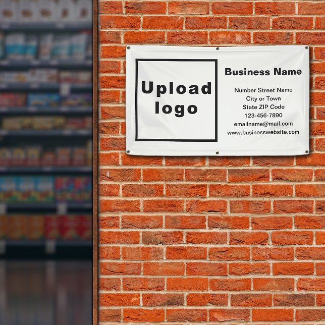Lona Marca comercial en blanco (White banner with your business brand)