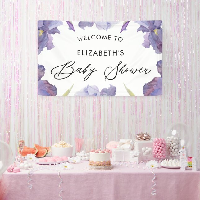 Lona Marca de bienvenida de manantial acuático Iris Flo (Fiesta)