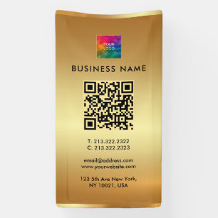 Lona Marca de oro QR para código QR al aire libre verti