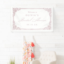 Lona Marco de color rosa oscuro elegante ducha de novia