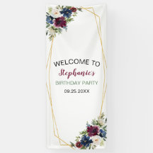 Marco geométrico Flores de la Marina de Borgoña Cu