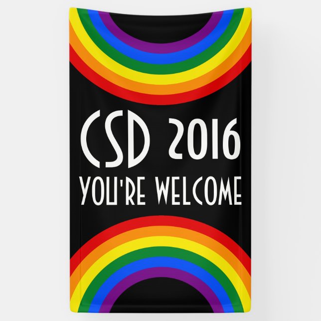 Lona Marco para el anillo de la BANDERA RAINBOW + tus i (Vertical)