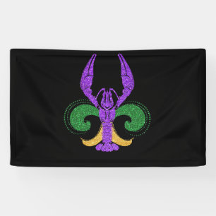 Lona Mardi Gras Fleur Lis Crawfish New Orleans