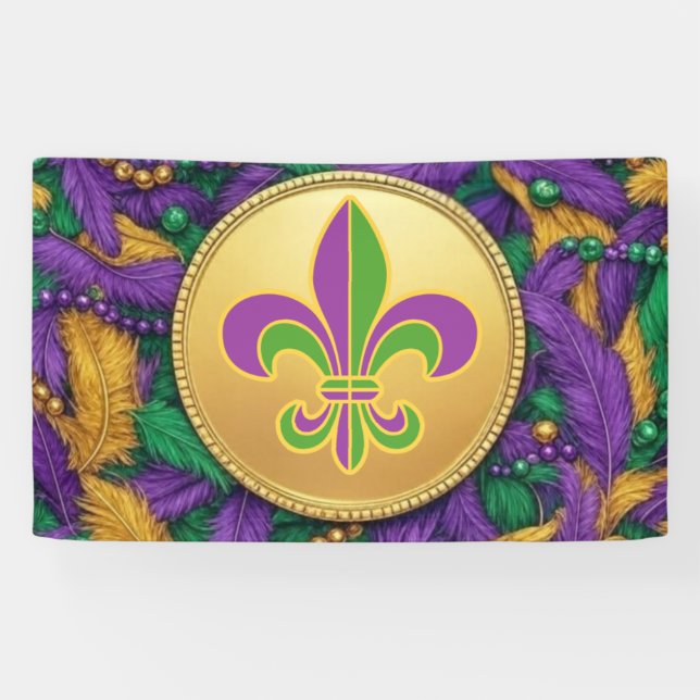 Lona Mardi Gras Flor de lis (Horizontal)