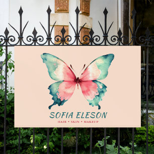 Lona Mariposa Acuarela Elegante Rosa Azul Salón