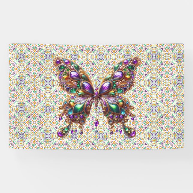 Lona Mariposa de Mardi Gras (Horizontal)