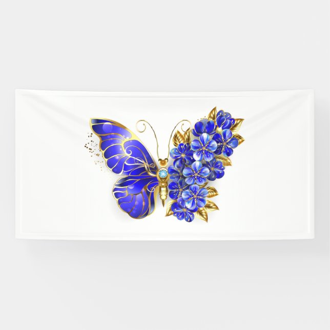 Lona Mariposa Flor Zafiro (Horizontal)