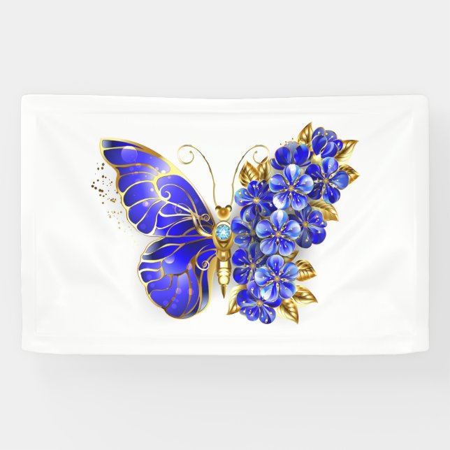 Lona Mariposa Flor Zafiro (Horizontal)