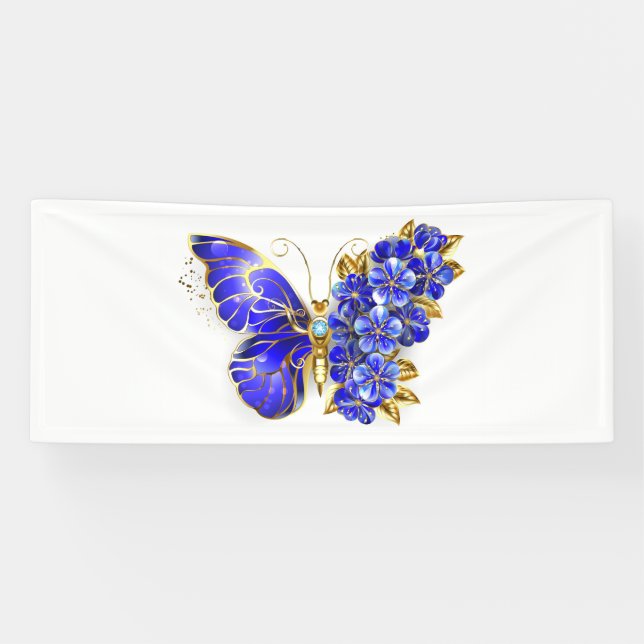 Lona Mariposa Flor Zafiro (Horizontal)