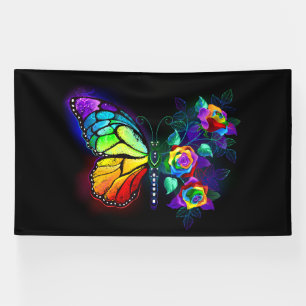 Lona Mariposa florida arcoiris