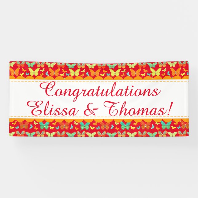 Lona Mariposas de Boho - bandera de encargo (Horizontal)