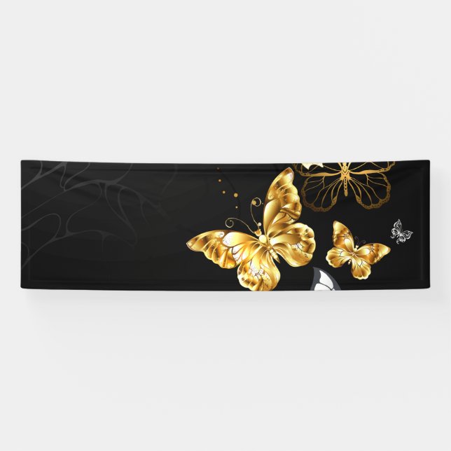 Lona Mariposas doradas y blancas (Horizontal)