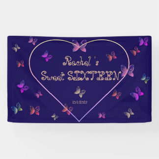 Lona mariposas dulces de corazón rosado dulce dulce 16