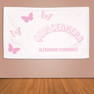 Lona Mariposas rosadas Quinceanera
