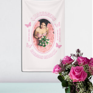 Lona Mariposas rosadas Quinceanera
