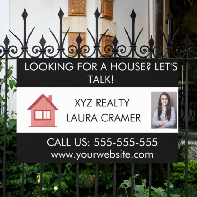 Lona Marketing promocional del logotipo inmobiliario de (real estate company banner)