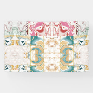 Lona Mármol de lujo turquesa y rosa dorado con remolino