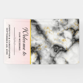 Lona Mármol gris humeante moderno con Boda de cinta dor