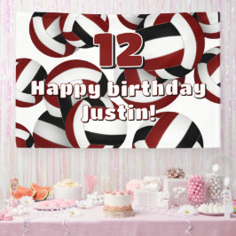 Lona maroon black volleyballs birthday or team party