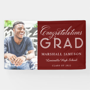 Lona  Maroon Congratulations Calligraphy Graduate Photo
