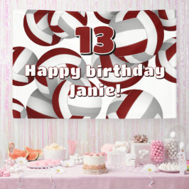 Lona maroon gray volleyball kids birthday or team party