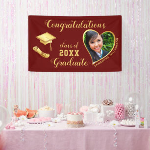 Lona Maroon Red Class of 2025 Graduation Photo
