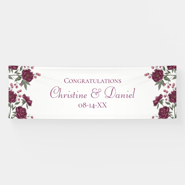 Lona Maroon Rose Wedding (Horizontal)