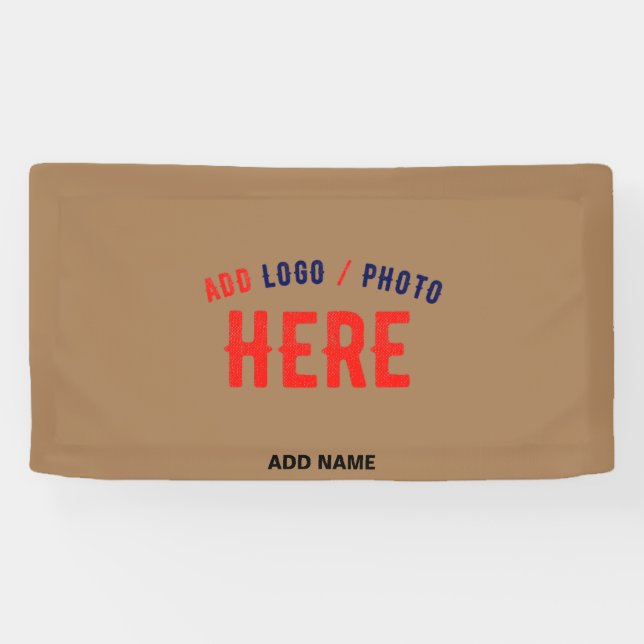 LONA MARRÓN DE MARCA VERIFICADA PERSONALIZABLE MODERNO  (Horizontal)