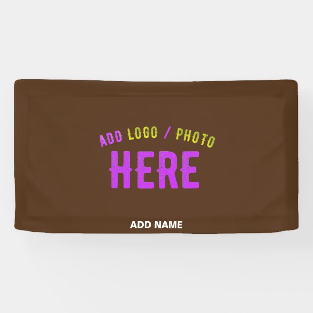LONA MARRÓN DE MARCA VERIFICADA PERSONALIZABLE MODERNO  (Horizontal)