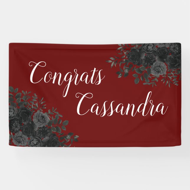 Lona Marrón del partido negro de graduación gótica oscu (Horizontal)