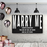 Marry Me Propuesta Sun Moon Stars Black White
